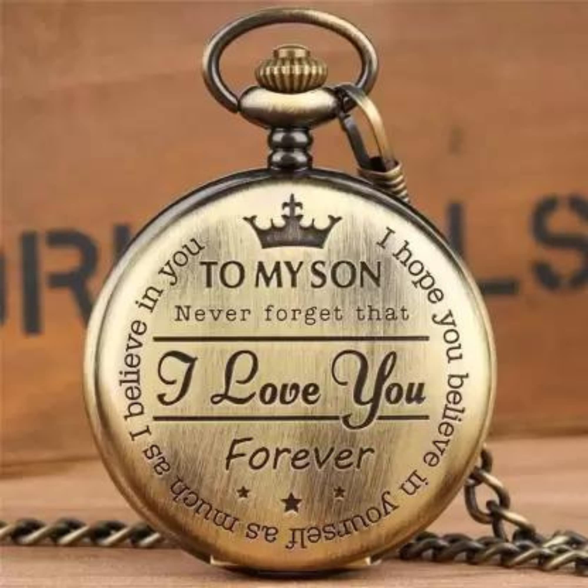 "To My Son" Embossed Watch Keychain